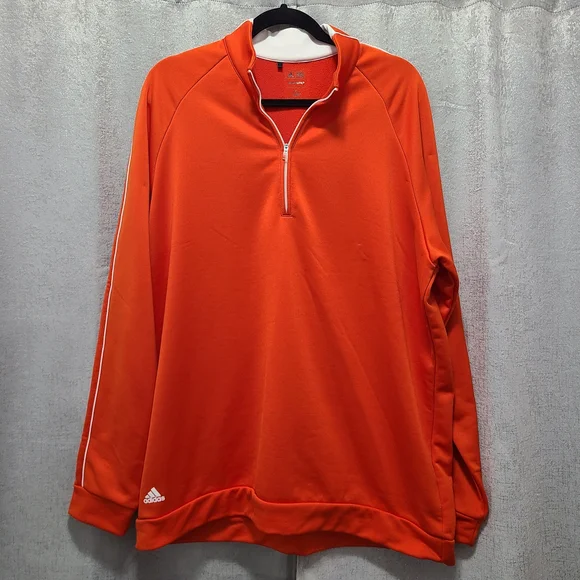 Adidas Orange Quarter-Zip Pullover - Picture 1 of 11